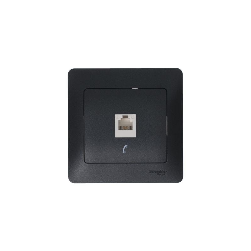 GLOSSA РОЗЕТКА телефонная RJ11, АНТРАЦИТ