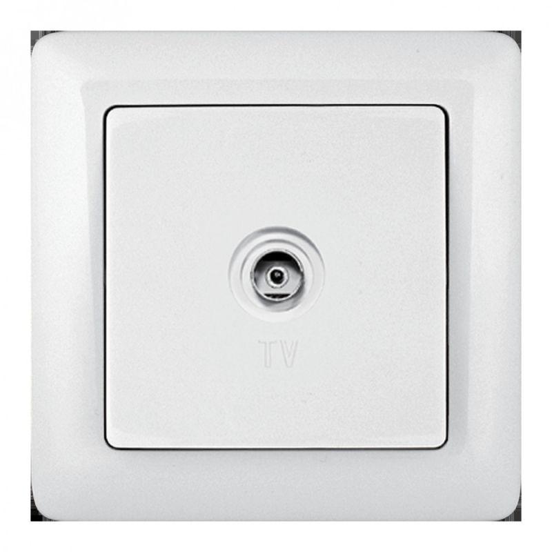 ХИТ О/У РОЗЕТКА телевизионная, БЕЛЫЙ. Россия