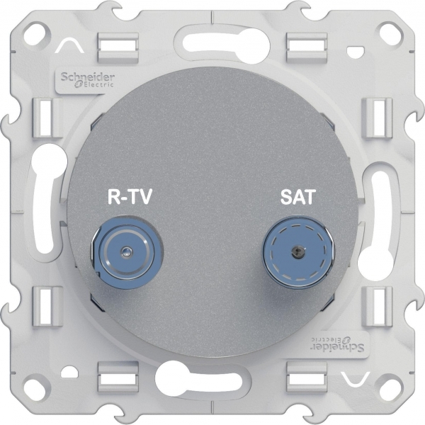 ODACE РОЗЕТКА R-TV/SAT, проходная, АЛЮМИНИЙ