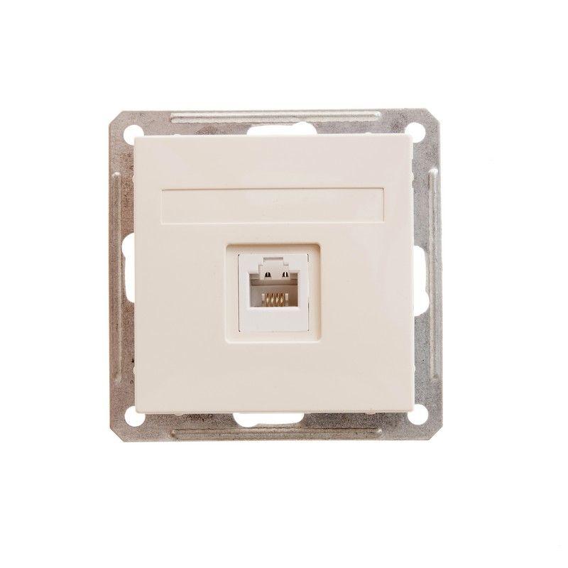 W59 РОЗЕТКА телефонная RJ11, 160В, 1А, механизм, СЛОНОВАЯ КОСТЬ