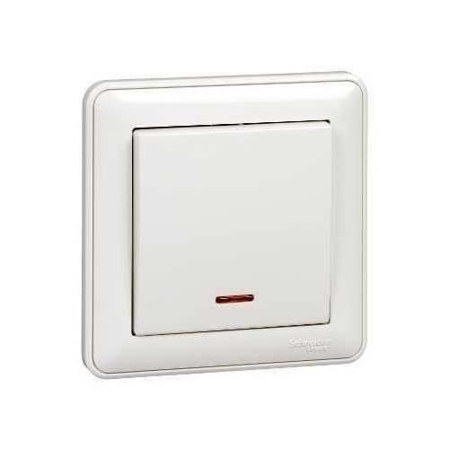 W59 1-клавишный ВЫКЛЮЧАТЕЛЬ с подсв. 10АХ, в сборе, БЕЛЫЙ