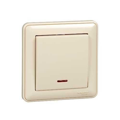 W59 1-клавишный ВЫКЛЮЧАТЕЛЬ с подсв. 10АХ, в сборе, СЛОНОВАЯ КОСТЬ