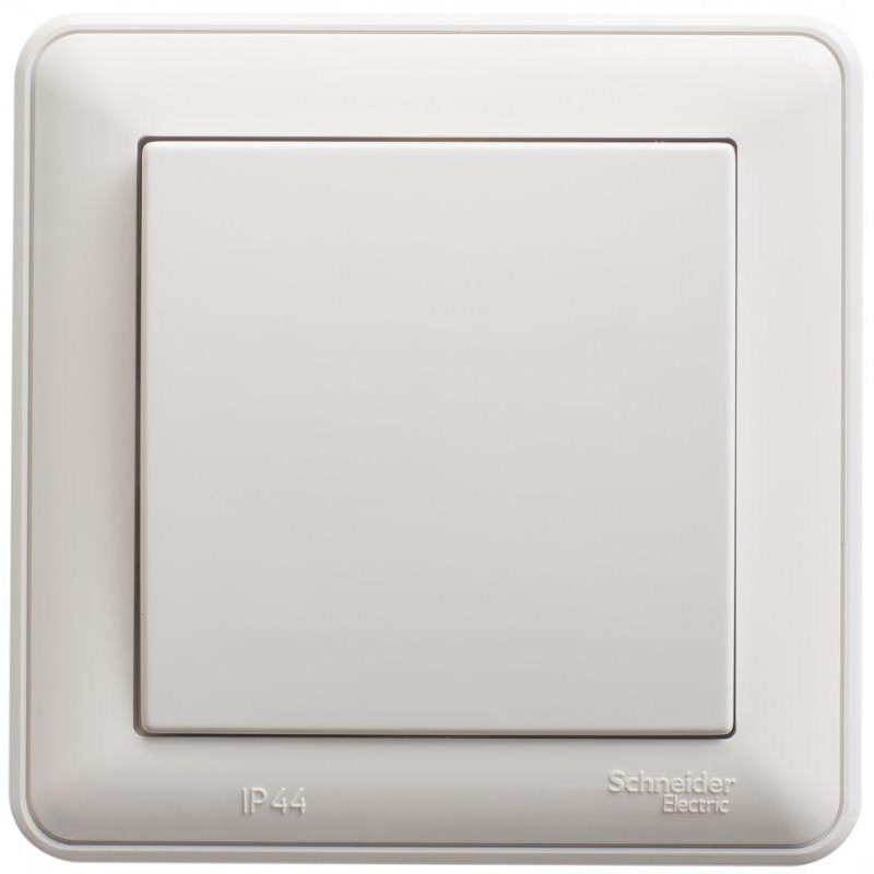 W59 AQUA 1-клавишный ПЕРЕКЛЮЧАТЕЛЬ, 10АХ, IP44, в сборе, БЕЛЫЙ