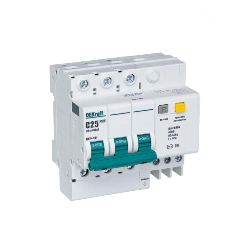 АВДТ 3Р 20А 30мА тип AC х-ка C ДИФ-101 4,5кА