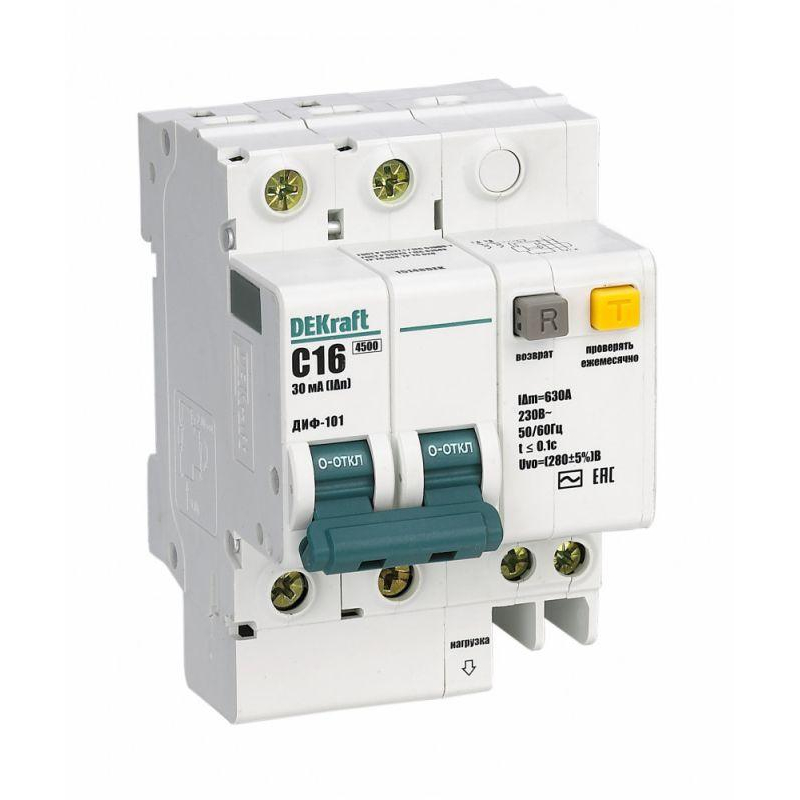 АВДТ 2P 63A 30мА AC C + OV ДИФ-101 4,5кА