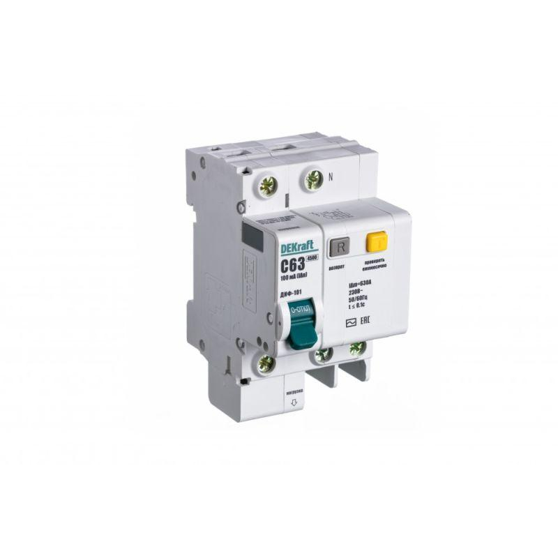 АВДТ 1P+N 63А 100мА тип AC х-ка C ДИФ-101 4,5кА