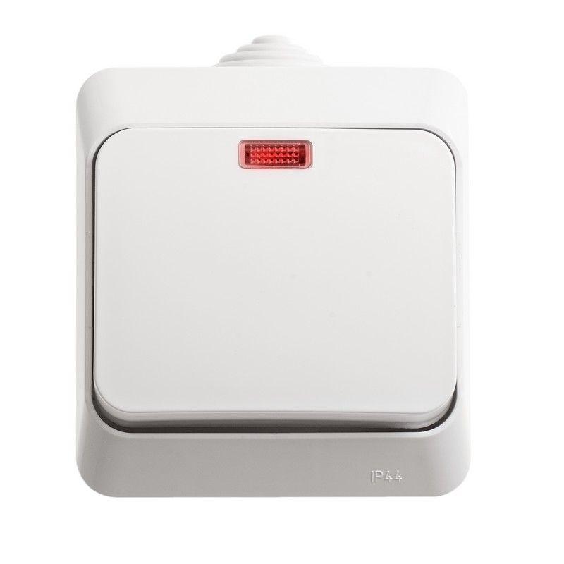 Выключатель 1-кл. ОП Этюд 10А IP44 10AX с подсветкой бел. SchE BA10-045B