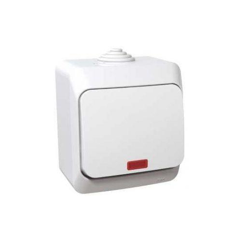 Выключатель 1-кл. ОП Этюд 10А IP44 10AX с подсветкой бел. SchE BA10-045B