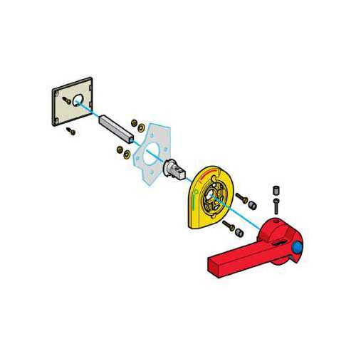 TeSys GS, red external right side rotary handle, for switch disc 100…400A