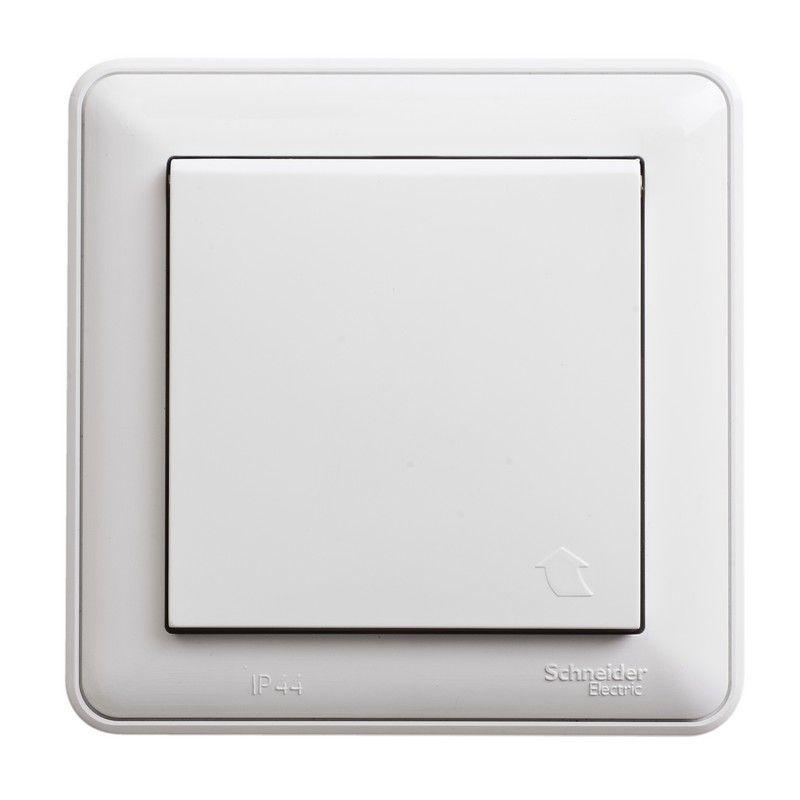 Розетка 1-местная СП W59 Aqua 16А IP44 с заземлением защитные шторки в сборе белый