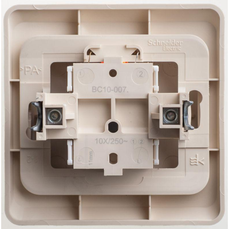 Переключатель 1 клавишный СП Этюд 10А IP20 с подсветкой кремовый