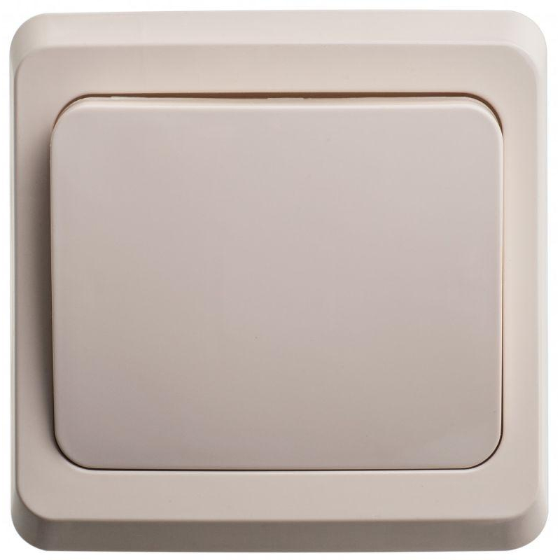 Выключатель кнопочный 1-кл. СП Этюд 10А IP20 с самовозвратом крем. SchE KC10-001K