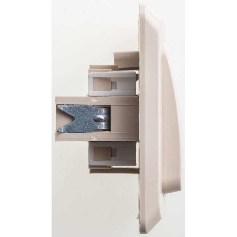 Выключатель кнопочный 1-кл. СП Этюд 10А IP20 с самовозвратом крем. SchE KC10-001K