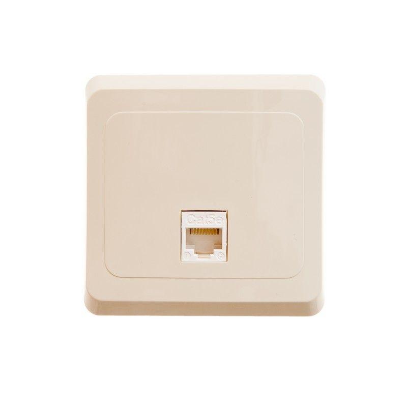 Розетка компьютерная 1-м СП Этюд RJ45 крем. SchE KOMC-001K