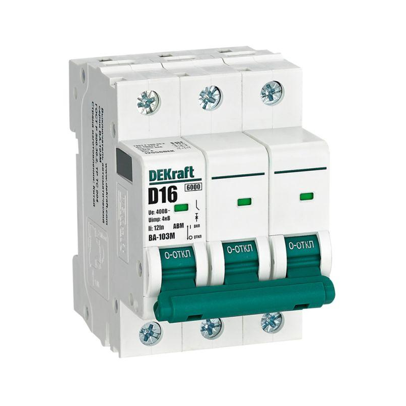 Выключатель автоматический 3P 16А D 6кА ВА-103M (12556DEK)