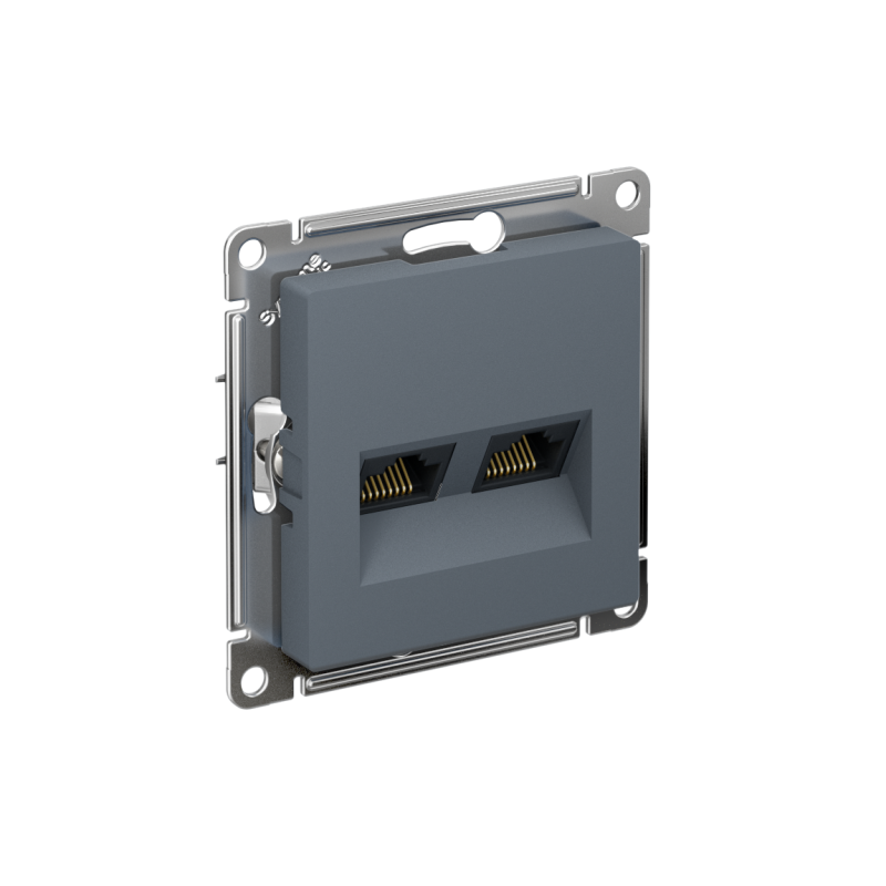Розетка ATLASDESIGN двойная компьютерная RJ45+RJ45 категория 5E механизм грифель (ATN000785)
