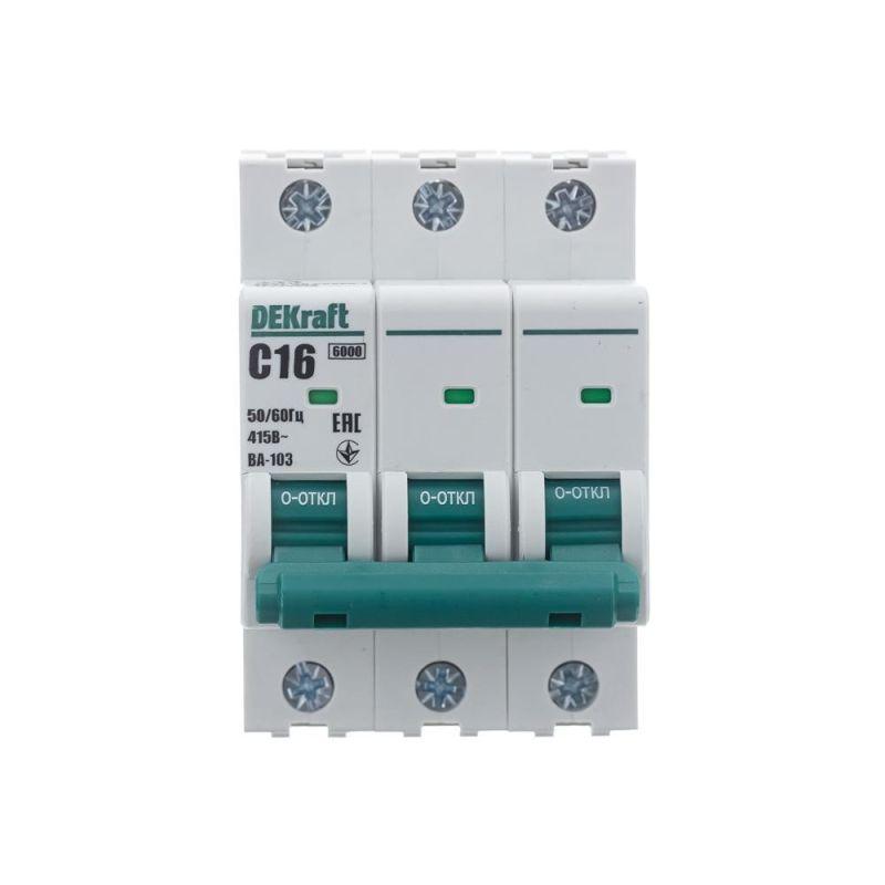 Выключатель автоматический 3Р 16А х-ка C ВА-103 6кА