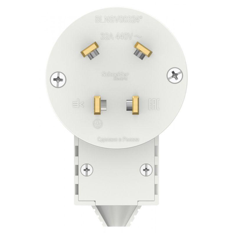 BLANCA скрытой установки вилка силовая 3р+n 32а, 400в, белый (BLNSV003241)