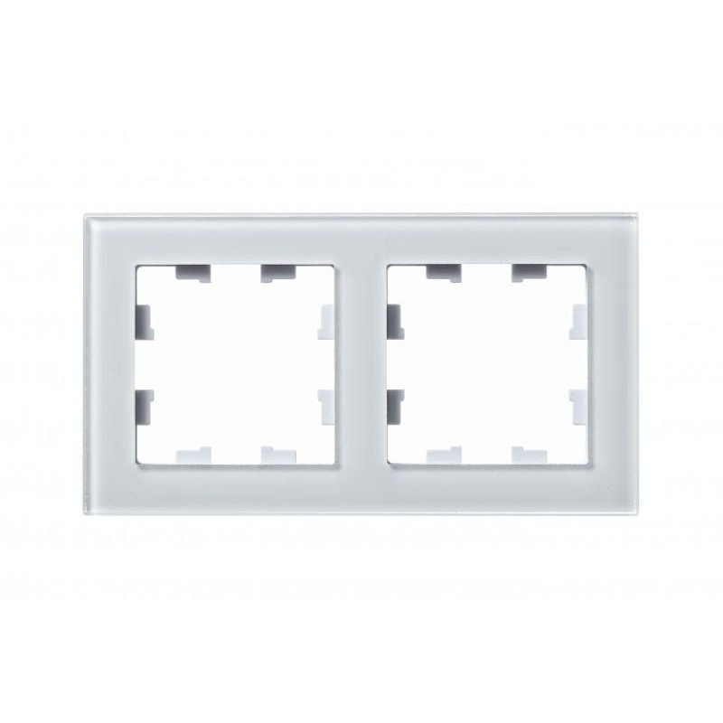 Рамка двухпостовая ATLASDESIGN NATURE, СТЕКЛО БЕЛЫЙ (ATN320102)