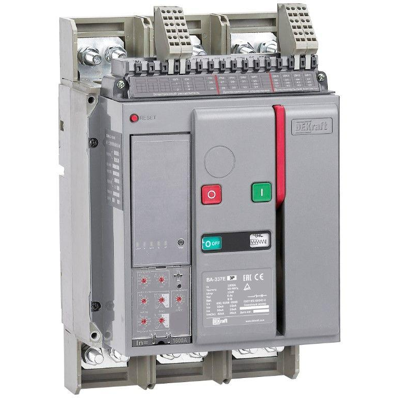 Выключатель автоматический силовой трехполюсный с электронным расцепителем 1600А 50кА ВА-338E (22510DEK)