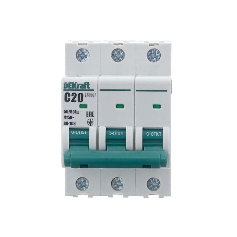 Выключатель автоматический модульный 3п C 20А 6кА ВА-103 SchE 12306DEK