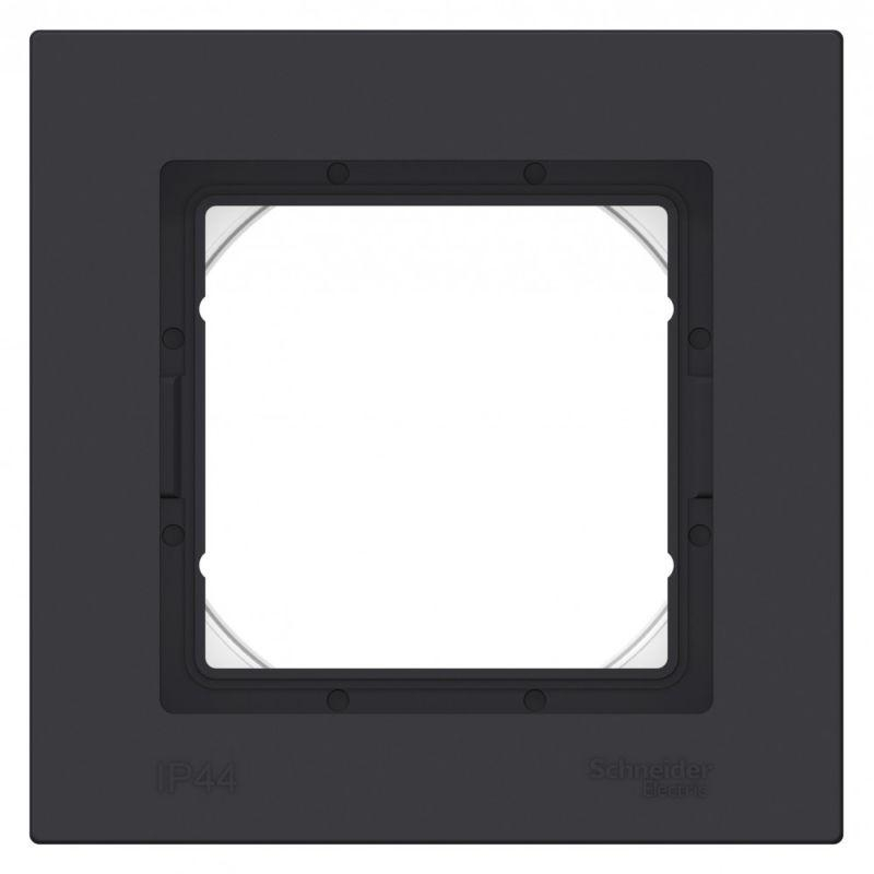 Рамка 1-м AtlasDesign Aqua IP44 карбон SchE ATN441001