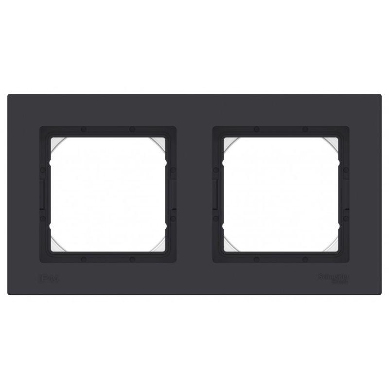 Рамка 2-м AtlasDesign Aqua IP44 карбон SchE ATN441002