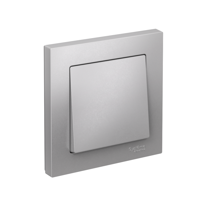 Выключатель 1-кл. СП AtlasDesign 10А IP20 (сх. 1) 10AX в сборе алюм. SchE ATN000312