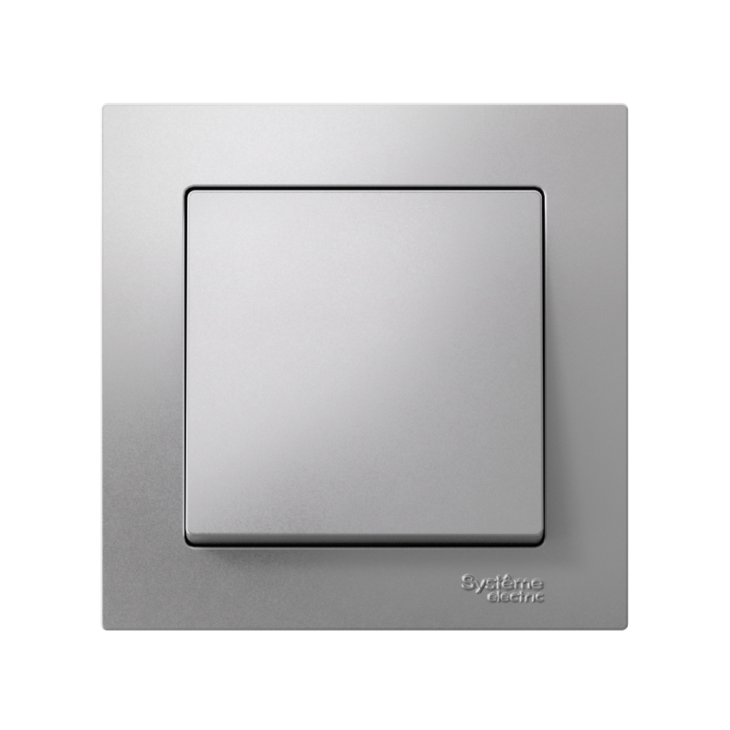 Выключатель 1-кл. СП AtlasDesign 10А IP20 (сх. 1) 10AX в сборе алюм. SchE ATN000312