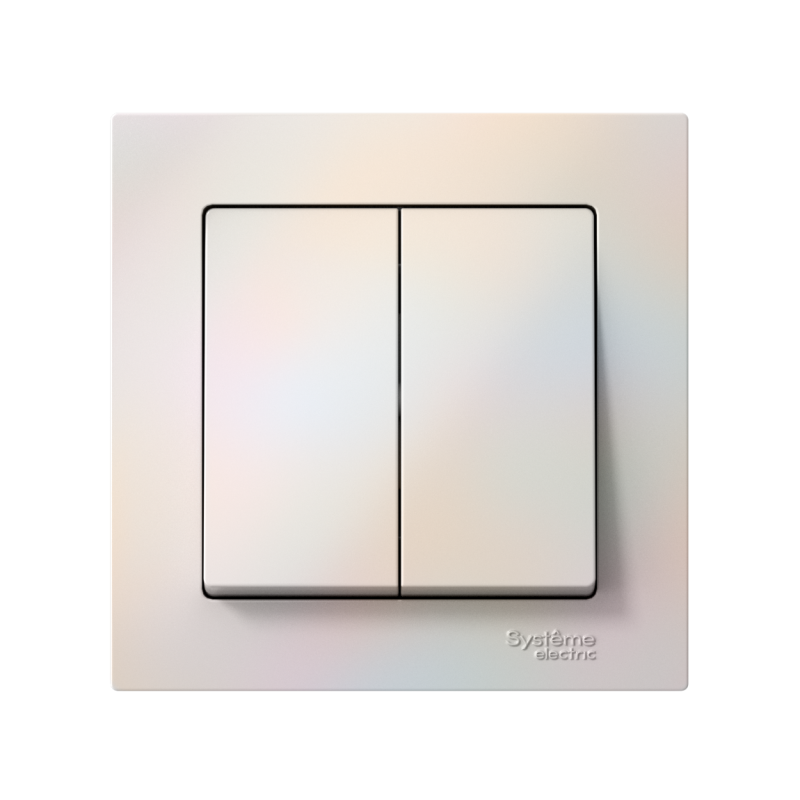 Выключатель 2-кл. СП AtlasDesign 10А IP20 (сх. 5) 10AX в сборе жемчуж. SchE ATN000452