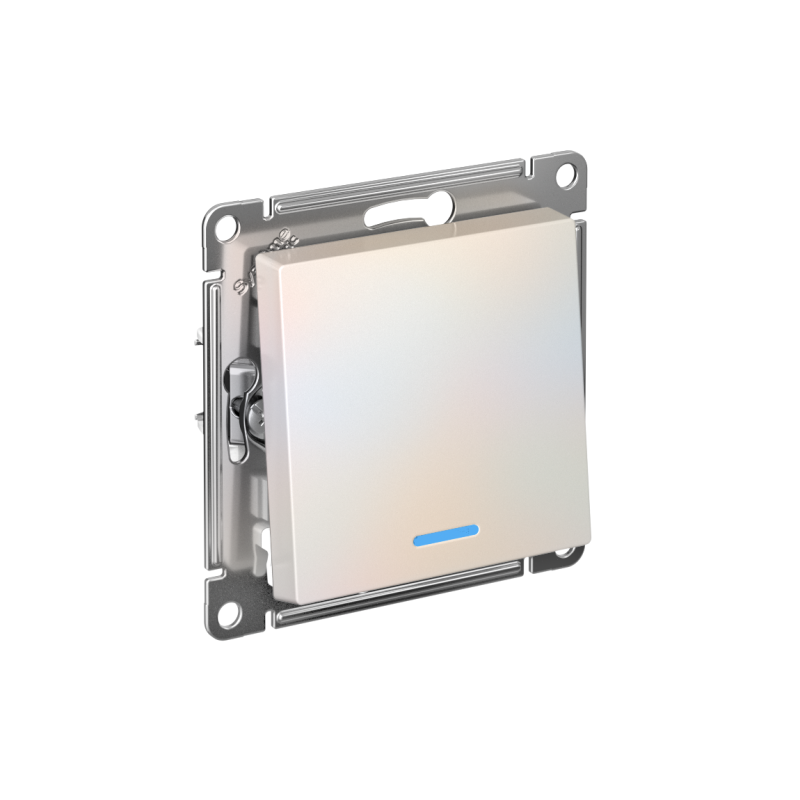 Механизм переключателя проходного 1-кл. СП AtlasDesign 10А IP20 (сх. 6а) 10AX с подсветкой жемчуж. SchE ATN000463