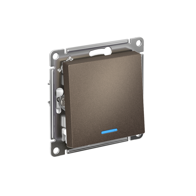 Механизм переключателя проходного 1-кл. СП AtlasDesign 10А IP20 (сх. 6а) 10AX с подсветкой мокко SchE ATN000663