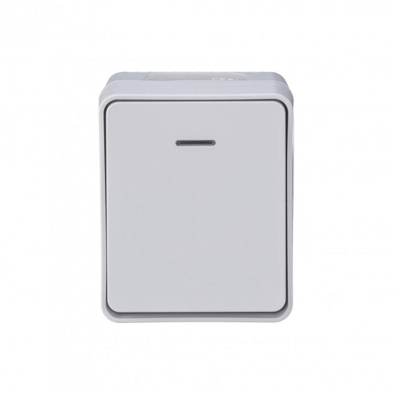 Выключатель 1-кл. ОП AtlasDesign Profi54 IP54 10AX с подсветкой бел. SchE ATN540113