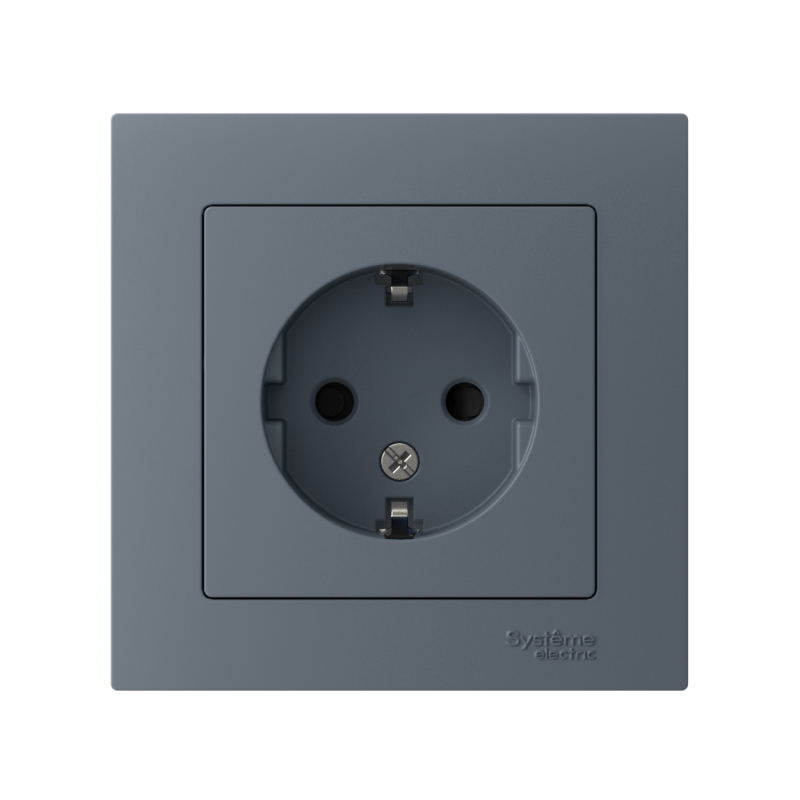 Розетка 1-м СП AtlasDesign 16А IP20 с заземл. защ. шторки в сборе грифель SchE ATN000744