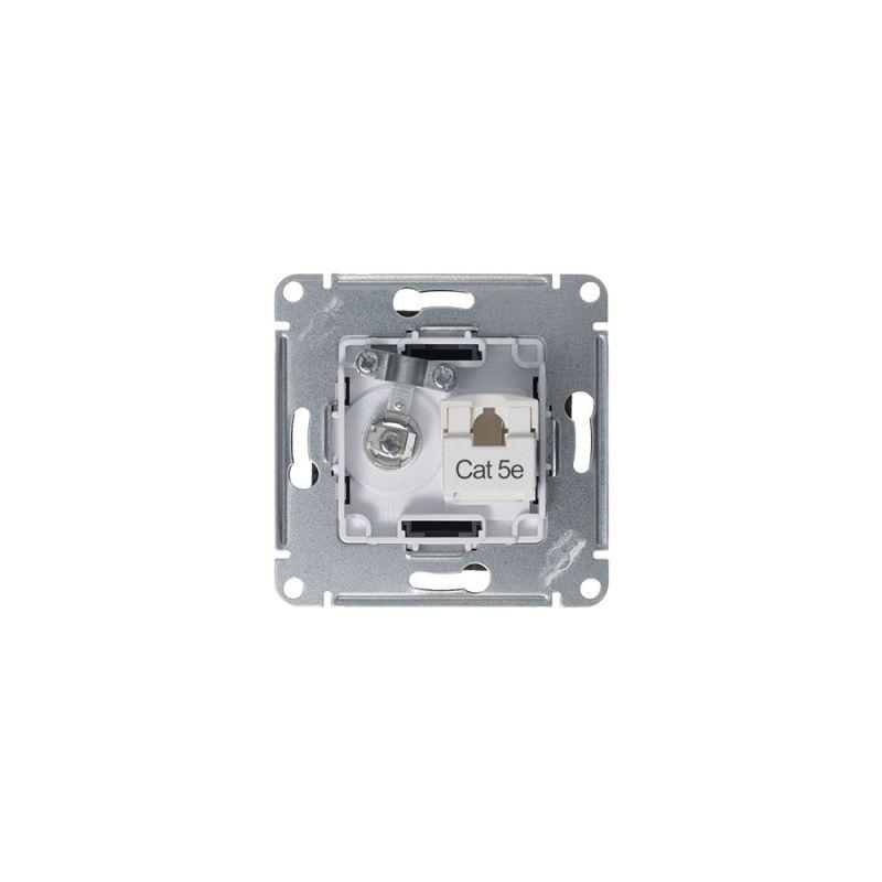 Розетка компьютерная + телевизионная 2-м AtlasDesign RJ45 кат.5E + TV механизм грифель SchE ATN000789