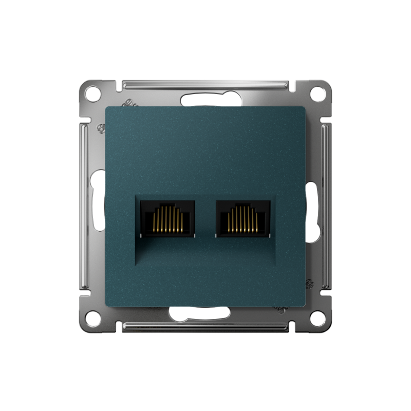Розетка компьютерная 2-м AtlasDesign RJ45 кат.5E механизм изумруд SchE ATN000885