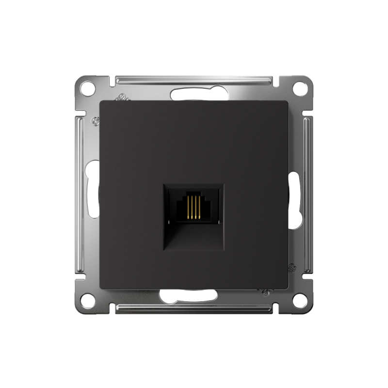 Розетка телефонная 1-м СП AtlasDesign RJ11 механизм карбон SchE ATN001081