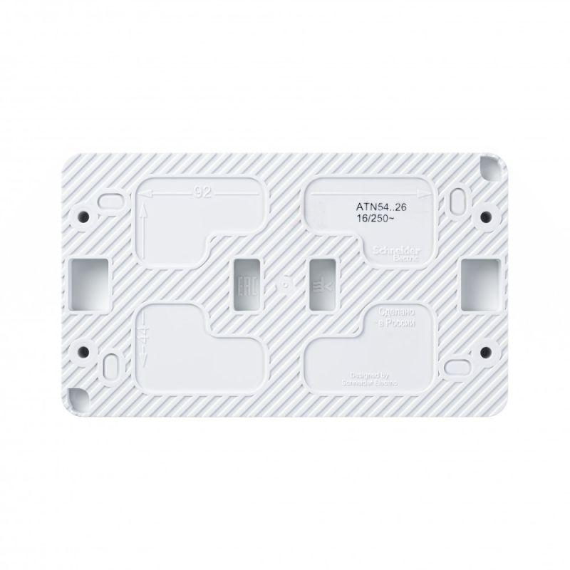 Розетка 2-м ОП AtlasDesign Profi54 16А IP54 250В с заземл. защ. шторки бел. SchE ATN540126