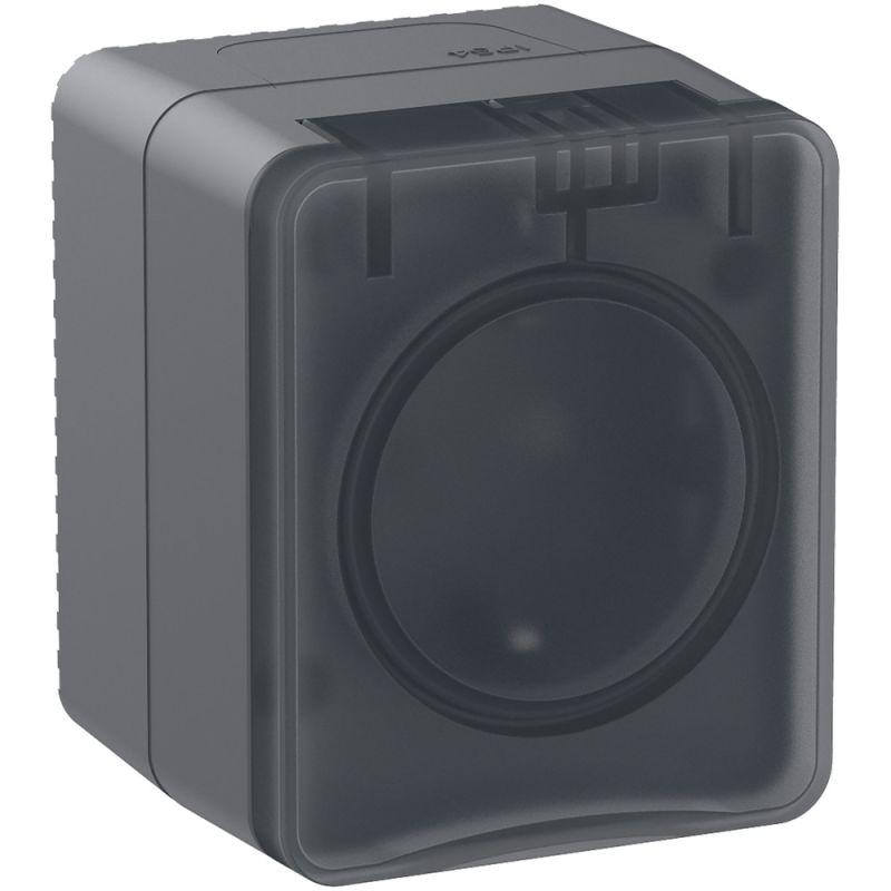 Розетка 1-м ОП AtlasDesign Profi54 16А IP54 250В с заземл. защ. шторки антрацит SchE ATN544045