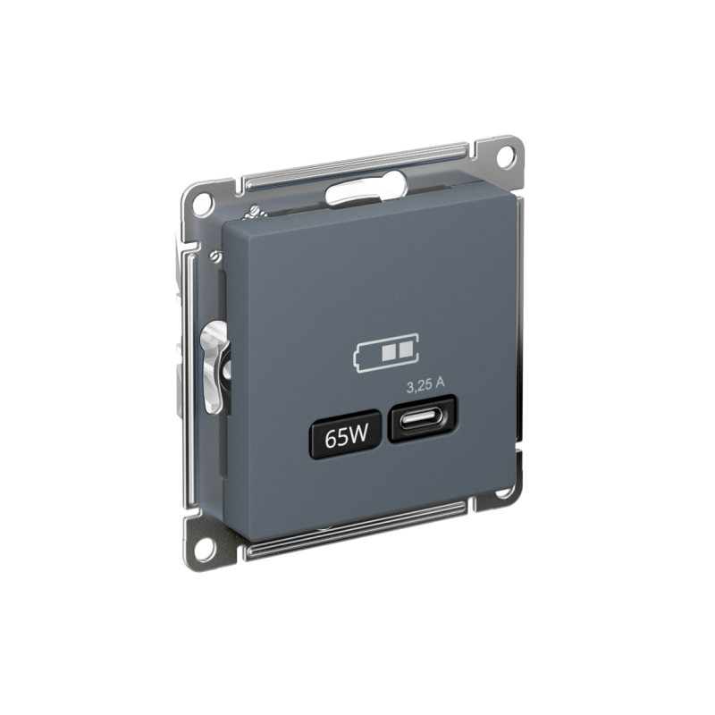 ATLASDESIGN USB РОЗЕТКА тип-C 65W высокоскор.заряд. QC, PD, механизм, ГРИФЕЛЬ (ATN000727)