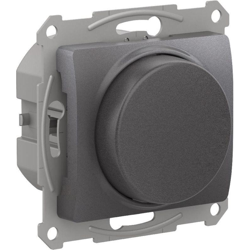 GLOSSA СВЕТОРЕГУЛЯТОР (диммер) повор-нажим, LED, RC, 400Вт, мех., ГРАФИТ (GSL001323)