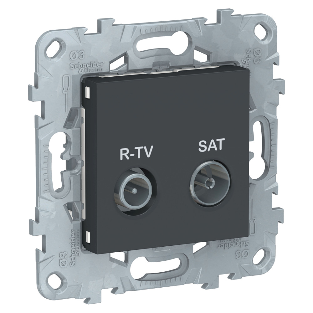 Розетка UNICA NEW R-TV/SAT одиночная антрацит (NU545454)