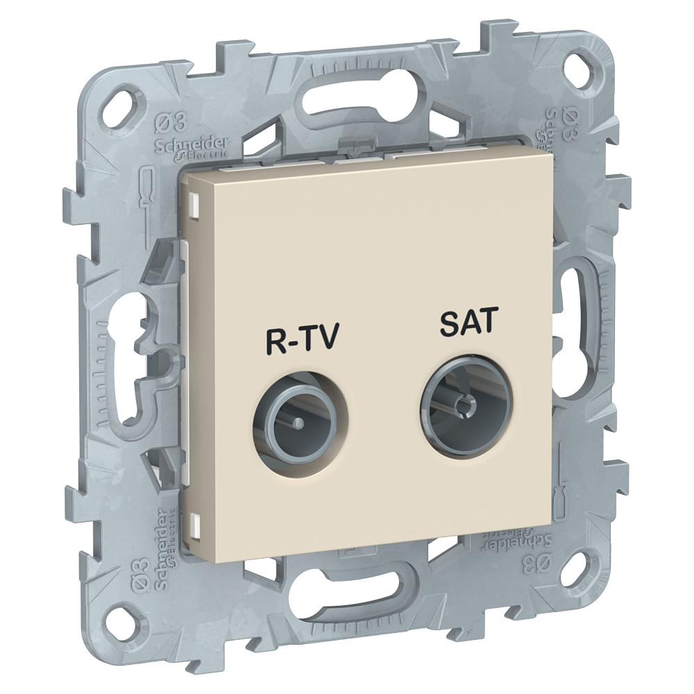 Розетка UNICA NEW R-TV/SAT проходная бежевый (NU545644)