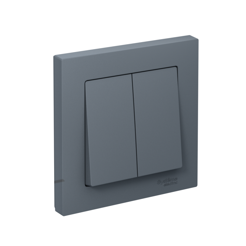 Выключатель 2-кл. СП AtlasDesign 10А IP20 (сх. 5) 10AX в сборе грифель SchE ATN000752