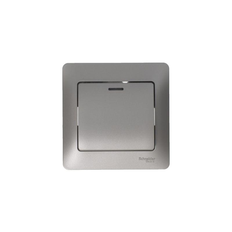 Механизм переключателя проходного 1-кл. СП Glossa 10А IP20 (сх. 6а) 10AX с подсветкой платина SchE GSL001263