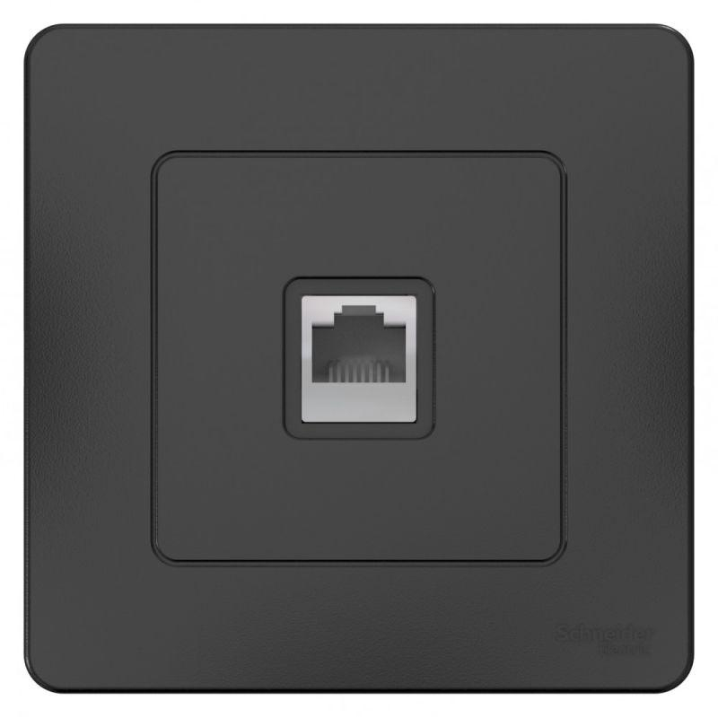 Розетка компьютерная 1-м СП BLANCA RJ45 кат.5e антрацит SchE BLNIS045006