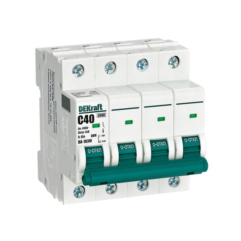 Выключатель автоматический без теплозащиты 4P 40А х-ка C 6кА ВА-103M (12533DEK)