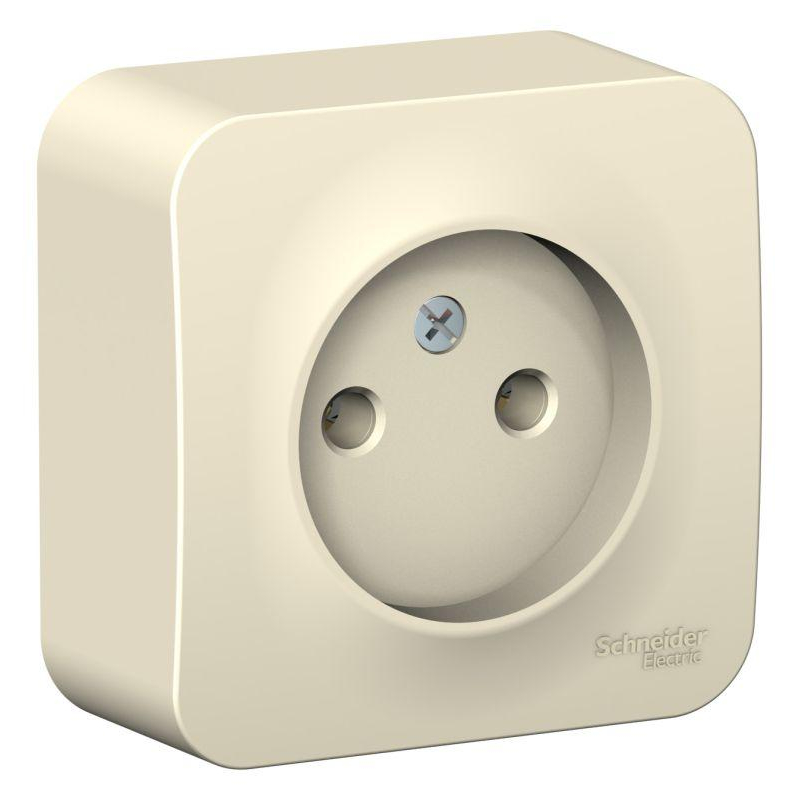 Розетка 1-м ОП Blanca 16А IP20 250В без заземл. без защ. шторок с изолир. пластиной молоч. SchE BLNRA000112