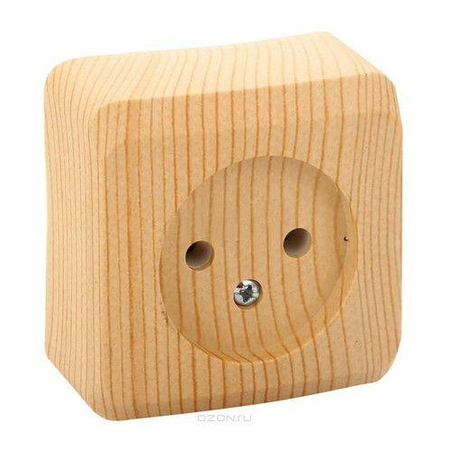 Розетка 1-м ОП Этюд Дача 16А IP20 без заземл. без защ. шторок сосна SchE PA16-001D