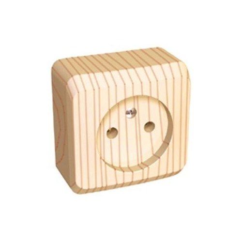 Розетка 1-м ОП Этюд Дача 16А IP20 без заземл. без защ. шторок сосна SchE PA16-001D